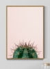 نقاشی روی بوم چاپی محکم کاکتوس سبز/طلا/صورتی 57*71*4.5 سانتی متر