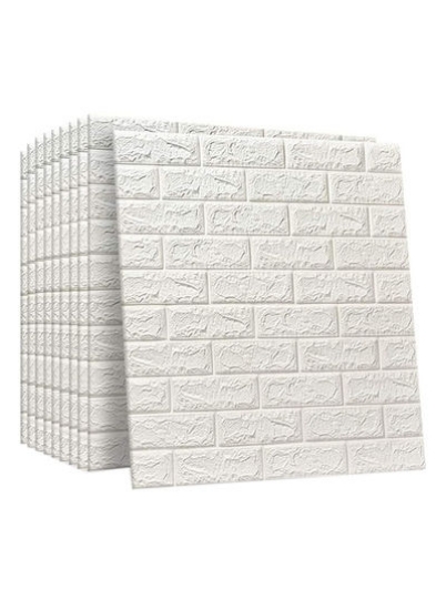 کاغذ دیواری با طرح سه بعدی آجری 10 تکه PE خود چسب 77x70x2 سانتی متر