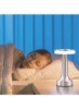 چراغ رومیزی LED قابل شارژ 3 سطح روشنایی نور شب قابل حمل با سنسور لمسی نقره ای 21 x 9 سانتی متر