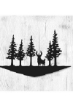 Whitetail Deer Buck Pines برش لیزری اکریلیک سیاه و سفید تابلوی هنر دیوار فلزی برای کابین خانه روستایی گاراژ مرد غار دکور 18 اینچ x 12 اینچ