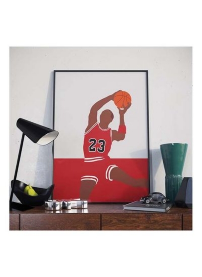 پوستر بسکتبال مایکل جردن شیکاگو بولز با قاب 30x40 سانتی متر