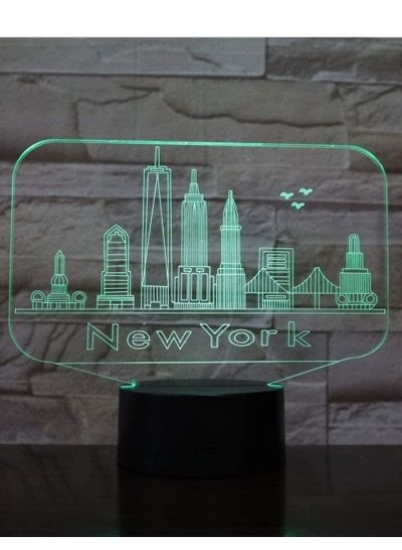 شهر جدید سه بعدی LED چند رنگ چراغ شب تزئینی کودک هدیه کودک ساختمان های معروف چراغ رومیزی نئون