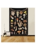 ملیله قارچی SYOSI Fungus Tapestry رنگارنگ عمودی ملیله دیواری برای اتاق مشکی قدیمی (51.2 x 59.1 اینچ)