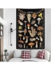 ملیله قارچی SYOSI Fungus Tapestry رنگارنگ عمودی ملیله دیواری برای اتاق مشکی قدیمی (51.2 x 59.1 اینچ)