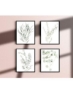 چاپ روی دیوار گیاهان گیاهی - تصاویر دکور عکس مینیمالیست برگ های آشپزخانه بوهو برگ سبز اکالیپتوس مجموعه پوستر 4 تایی (8 &quot;x10&quot;، بدون قاب)