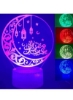 3 بعدی اسلام مسلمان رمضان چراغ چند رنگ شب چراغ Illusion چند رنگ نور شب 7/16 تغییر رنگ سوئیچ لمسی میز تزئینی لامپ میز هدیه با تخت اکریلیک