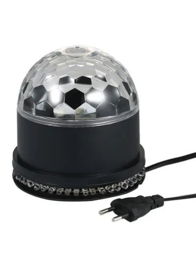 RGB LED Disco Ball Light - EU Plug سیاه سفید