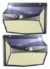 چراغ ایمنی خورشیدی، چراغ دیواری حسگر بدنه، حرکت حسگر فضای باز IP65 ضد آب 318 LED/3 حالت روشنایی چراغ دیواری خورشیدی زاویه باز برای فضای باز، حیاط، گاراژ، حصار 2 [کلاس انرژی A+++]