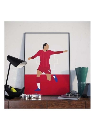 پوستر فوتبال لیورپول Virgil Van Dijk با قاب 30x40 سانتی متر