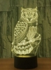 چراغ رومیزی ال ای دی سه بعدی Owl Ghost Light 7/16 تغییر رنگ چند رنگ نور شب کودکانه خانه اتاق کودک دکور نور اتاق خواب دکور مهمانی تعطیلات هدایای مد لباس لمسی چراغ شب چند رنگ LED برای کودکان