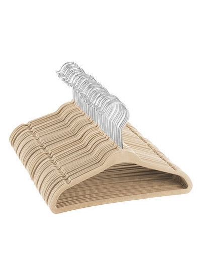 چوب لباسی مخملی کودک قلاب گردان 50 تکه بدون لغزش 360 کروم 35x20.3x0.5 سانتی متر