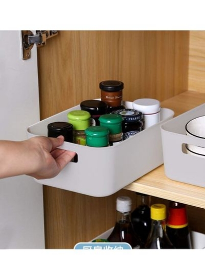 جعبه ذخیره سازی سبد ظروف نگهداری مواد غذایی برای سازماندهی سبد ذخیره سازی با دستگیره برای حمام آشپزخانه کابینت دفتر خانه