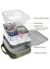 جعبه ناهار 4 محفظه ای از جنس استیل ضد زنگ GGEROU برای کودکان بزرگسال سبز رنگ