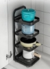 سازماندهی سینی ظروف کناری تاشو چند منظوره قفسه نگهداری مواد غذایی 4 لایه آشپزخانه