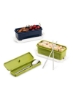 کیسه ناهار عایق بندی شده با جعبه ناهار، کیسه و جعبه ناهار Bento با 4 ظرف نگهداری مواد غذایی Tritan و درب قفل کننده. ساخت کره - 530mlx2