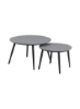 بسته 2 میز Vebbestrup میز بزرگ خاکستری/مشکی: 72x43، میز کوچک: 54x37 سانتی متر
