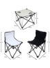 ست 4 عدد صندلی تاشو با میز تاشو مشکی/سفید 34x37 سانتی متر