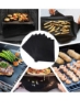 5 عدد پد کباب پز غیر چسبنده باربیکیو قابل استفاده مجدد، مش های ورق پخت قابل حمل، ابزار کباب پز پیک نیک در فضای باز 40x33 سانتی متر (مشکی)