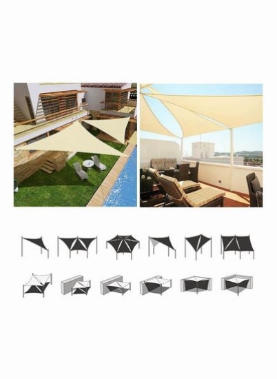 Agility Sun Shade Sail سایبان UV Block سایه بان ضد اشعه ماوراء بنفش با کیت تعمیر، حیاط روباز باغ حیاط خلوت آلاچیق استخر تراس (5×5 متر)