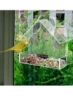 تغذیه کننده پرنده، پنجره آویز اکریلیک شفاف با 3 فنجان مکش قوی و سینی بذر