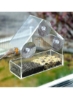 تغذیه کننده پرنده، پنجره آویز اکریلیک شفاف با 3 فنجان مکش قوی و سینی بذر
