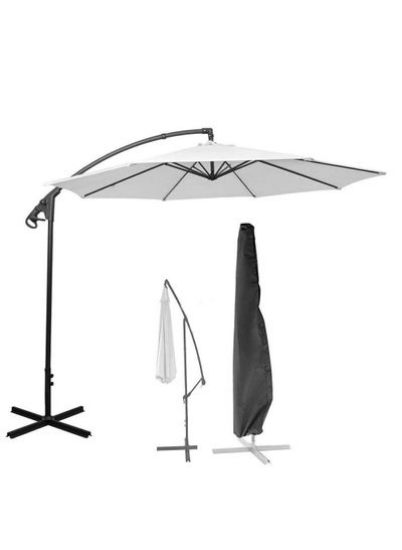 روکش چتر پوشش چتر پاسیو، روکش چتر افست پارچه ای آکسفورد 420D، ضد آب ضد پارگی با زیپ (280x30x81/45 سانتی متر)، برای چترهای گاردن در فضای باز 9 تا 11 فوتی
