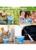 سطل پلاستیکی سیلیکونی تاشو، سطل صرفه جویی در فضا برای نظافت منزل، کمپینگ، ماهیگیری، باغ و مسافرت - حفره آویز 10 لیتری حامل آب قابل حمل