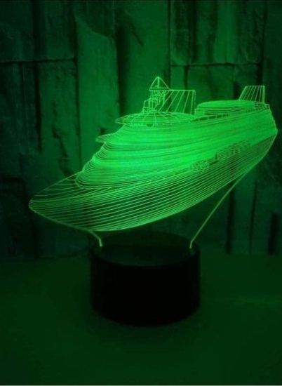 لامپ سه بعدی Illusion Led Night Light Yacht Figure Kids Room Touch Sensor Room انیمه My Hero Academia هدیه دکوراسیون اتاق چراغ خواب کودکان