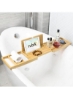 سینی وان حمام کیدی وان بامبو با کناره های قابل افزایش، سینی تلفن همراه، نگهدارنده شیشه شراب، حوله و قفسه صابون بدون لغزش ممتاز