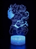 لامپ ال ای دی سه بعدی انیمه Hunter X Hunter Light با حسگر لمسی، چشمک زن 16 رنگی مجهز به USB، نور شب برای دکور اتاق خواب کودک Gon و Killua
