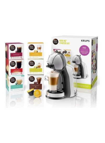کیت شروع دستگاه قهوه کپسول Mini Me Single Serve، شامل کپسول قهوه 0.8 لیتری 1500 W KP-123B41 خاکستری/مشکی