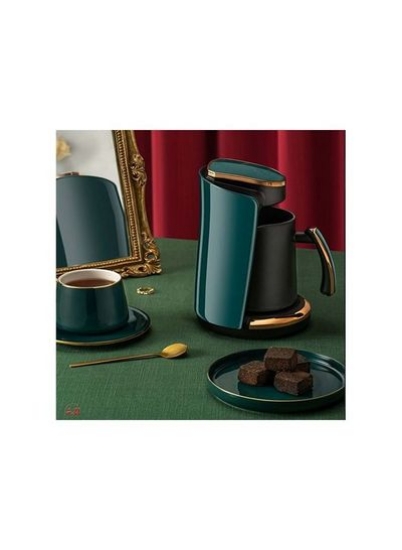 دستگاه قهوه ساز ترکی اتوماتیک قابل حمل | ظرفیت 4 فنجان (250ml) | قهوه ساز آسان برقی برای خانه و کافه اداری - گرین