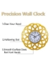 ساعت دیواری مدرن 3 در 1 با باتری کوارتز سه بعدی طلایی با الگوی متن عربی