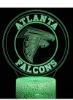 لوگوی زیبای عقاب پرنده پایه لوگوی اکریلیک نور چند رنگ شب USB چند رنگ چراغ رومیزی سه بعدی Small Atlanta FALCONS