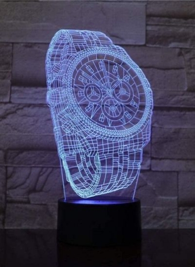 فانوس جادویی سه بعدی چراغ شب چند رنگ LED چراغ رومیزی حسگر رنگی USB 7/16 هدیه تولد کریسمس ساعت تزئین خانه