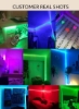 چراغ های LED نواری 5 متری چراغ های LED تغییر رنگ بلوتوث با کنترل برنامه های تقسیم بندی شده انتخاب رنگ نوار LED هوشمند، چراغ های LED همگام سازی موسیقی برای مهمانی آشپزخانه اتاق نشیمن اتاق خواب