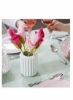 جا دستمال کاغذی طرح شکوفه جا دستمال کاغذی برای میز، ساقه سبز پلاستیکی پیچ خورده غنچه های گل چیدمان جا دستمالی پوشه گل شکوفه طرح سبز گل برای میز بسته 8