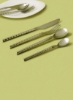 سرویس قاشق و چنگال، چاقو، چنگال، قاشق، قاشق چای خوری نقره ای بامبو
