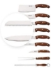 ست چاقو آشپزخانه EDENBERG 9 عدد | ست چاقوی آشپز قابل حمل برای میوه ها، سبزیجات، پنیر و گوشت آشپزخانه | کیسه چرم مسافرتی برای ست چاقو - ست 9 عددی، نقره ای قهوه ای