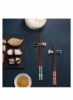 ست چاپستیک های قابل حمل، چوب های چوبی طبیعی به سبک ژاپنی، چاپستیک های قابل استفاده مجدد به سبک کلاسیک سازگار با محیط زیست برای آشپزخانه پیک نیک رشته سوشی 2 جفت با کیف