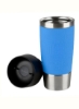 لیوان مسافرتی 0.36 لیتری، آبی روشن، فولاد ضد زنگ/مشکی پلاستیکی/نقره ای/آبی 0.36 لیتری