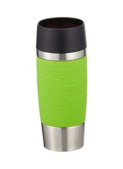 لیوان مسافرتی، فولاد ضد زنگ / پلاستیک سیاه / نقره ای / سبز 0.36 لیتر