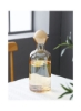 گلدان صاف شیشه ای رترو نوردیک با درب چوبی قهوه ای 10x24.5 سانتی متر