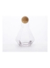 بطری آب شیشه ای با شش لبه و درب چوبی شفاف 1300 میلی لیتری