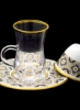 ست لوکس بشقاب چای و قهوه طلاکاری ترکی 18 عددی