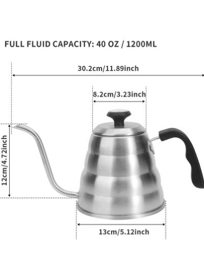 روی کتری قهوه با دماسنج ثابت نقره ای 1.2 لیتری بریزید