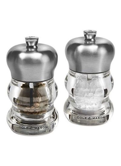 ست آسیاب نمک و فلفل اسکوتی 2 تکه شفاف/نقره ای