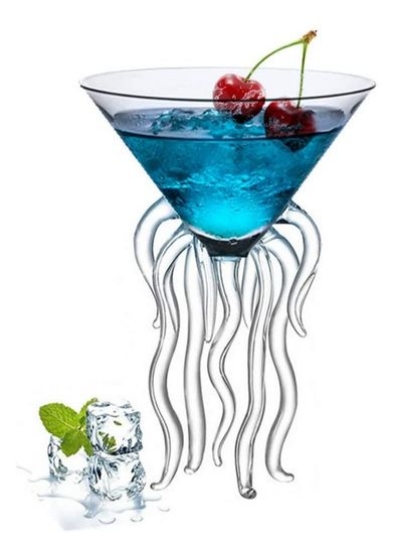 جام شیشه ای، SYOSI 2 عدد جام شیشه ای خلاقانه شیشه ای شکل هشت پا، فنجان نوشیدنی تازه فنجان دسر شفاف لیوان آبمیوه بستنی فنجان شیشه ای تزئینی برای خانه