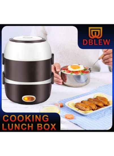 پلوپز گرمکن بخارپز تخم مرغ بخارپز 2 لیتری 2 لایه گرمکن برقی جعبه ناهار بخاری غذا گرمایش قابل حمل