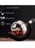 Whiskey Globe Decanter 28 Ounce Etched World Globe Decanter for Liquor Bourbon in Box Gift Box Premium Bar Home Accessories for Men for All of Drinks